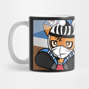 Fred the Annoyed Masked Cyclist Deer Mug